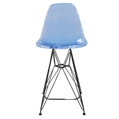 Cresco Modern Acrylic Barstool in Chrome Base for Kitchen and Dining Room - Elax Furniture