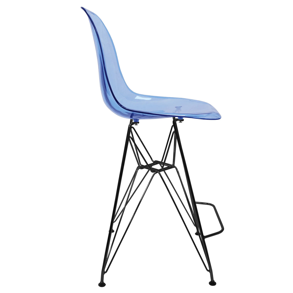 Cresco Modern Acrylic Barstool in Chrome Base for Kitchen and Dining Room - Elax Furniture