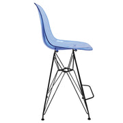 Cresco Modern Acrylic Barstool in Chrome Base for Kitchen and Dining Room - Elax Furniture