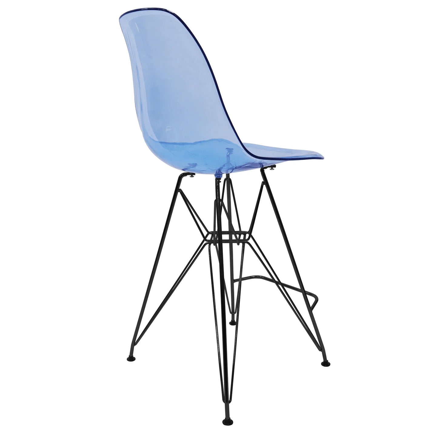 Cresco Modern Acrylic Barstool in Chrome Base for Kitchen and Dining Room - Elax Furniture