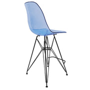 Cresco Modern Acrylic Barstool in Chrome Base for Kitchen and Dining Room - Elax Furniture