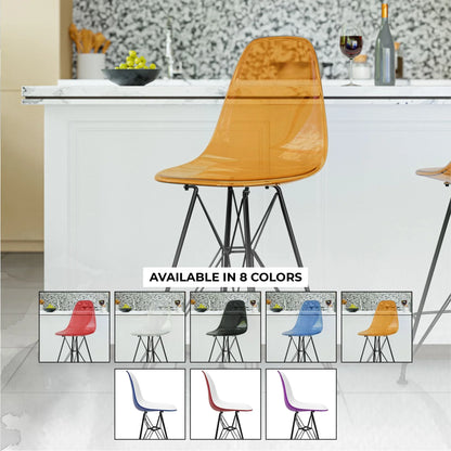 Cresco Modern Acrylic Barstool in Chrome Base for Kitchen and Dining Room - Elax Furniture