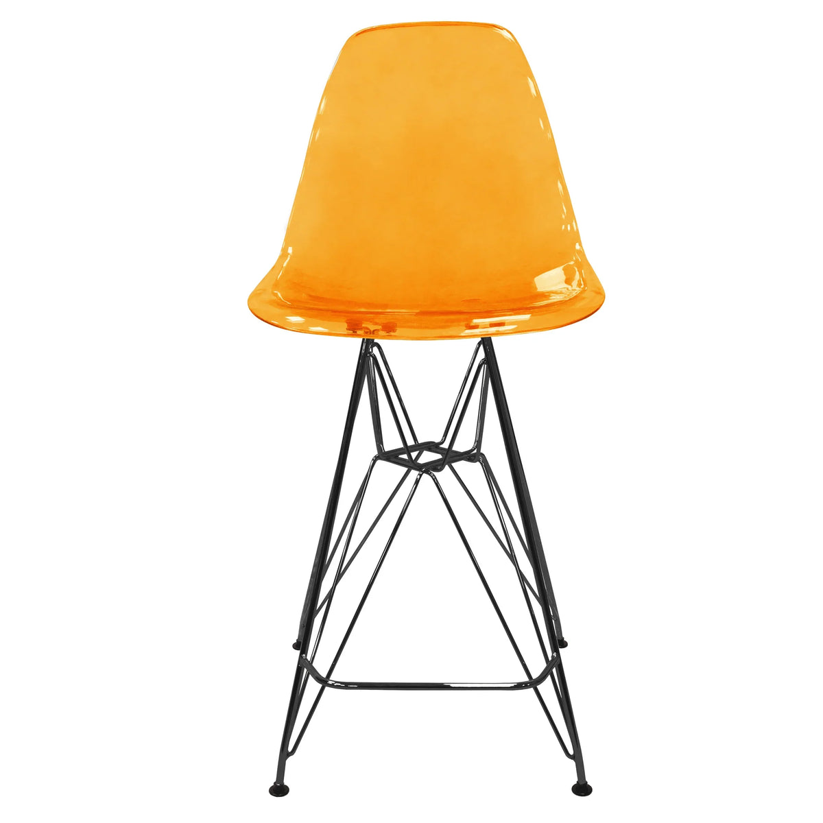 Cresco Modern Acrylic Barstool in Chrome Base for Kitchen and Dining Room - Elax Furniture