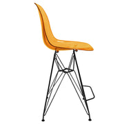 Cresco Modern Acrylic Barstool in Chrome Base for Kitchen and Dining Room - Elax Furniture