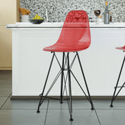 Cresco Modern Acrylic Barstool in Chrome Base for Kitchen and Dining Room - Elax Furniture