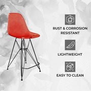 Cresco Modern Acrylic Barstool in Chrome Base for Kitchen and Dining Room - Elax Furniture