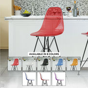 Cresco Modern Acrylic Barstool in Chrome Base for Kitchen and Dining Room - Elax Furniture