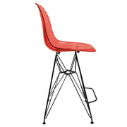 Cresco Modern Acrylic Barstool in Chrome Base for Kitchen and Dining Room - Elax Furniture