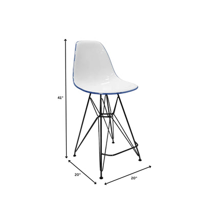 Cresco Modern Acrylic Barstool in Chrome Base for Kitchen and Dining Room - Elax Furniture