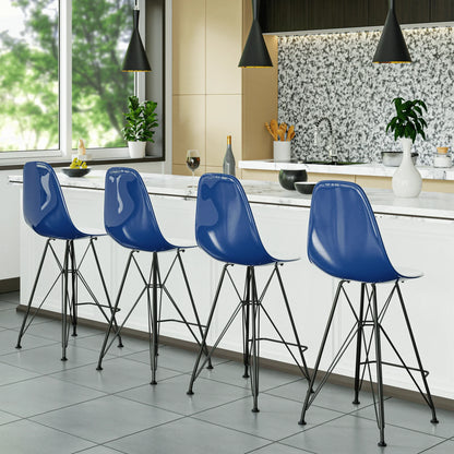 Cresco Modern Acrylic Barstool in Chrome Base for Kitchen and Dining Room - Elax Furniture