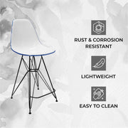 Cresco Modern Acrylic Barstool in Chrome Base for Kitchen and Dining Room - Elax Furniture