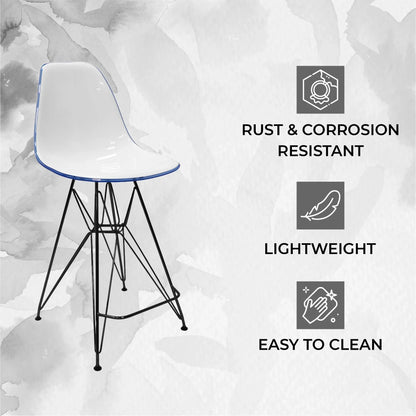 Cresco Modern Acrylic Barstool in Chrome Base for Kitchen and Dining Room - Elax Furniture