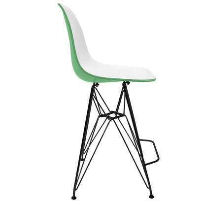 Cresco Modern Acrylic Barstool in Chrome Base for Kitchen and Dining Room Set of 2 - Elax Furniture