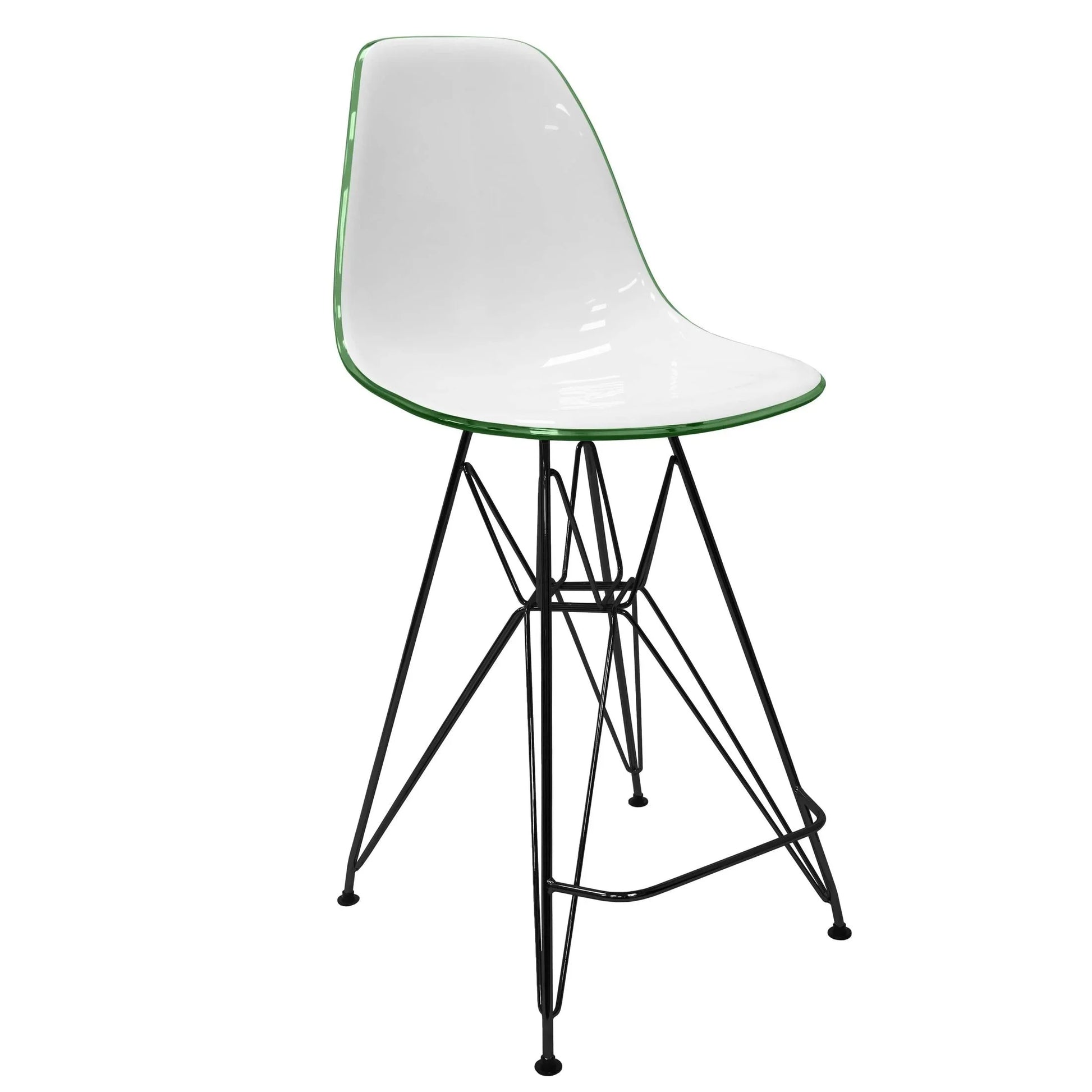 Cresco Modern Acrylic Barstool in Chrome Base for Kitchen and Dining Room - Elax Furniture