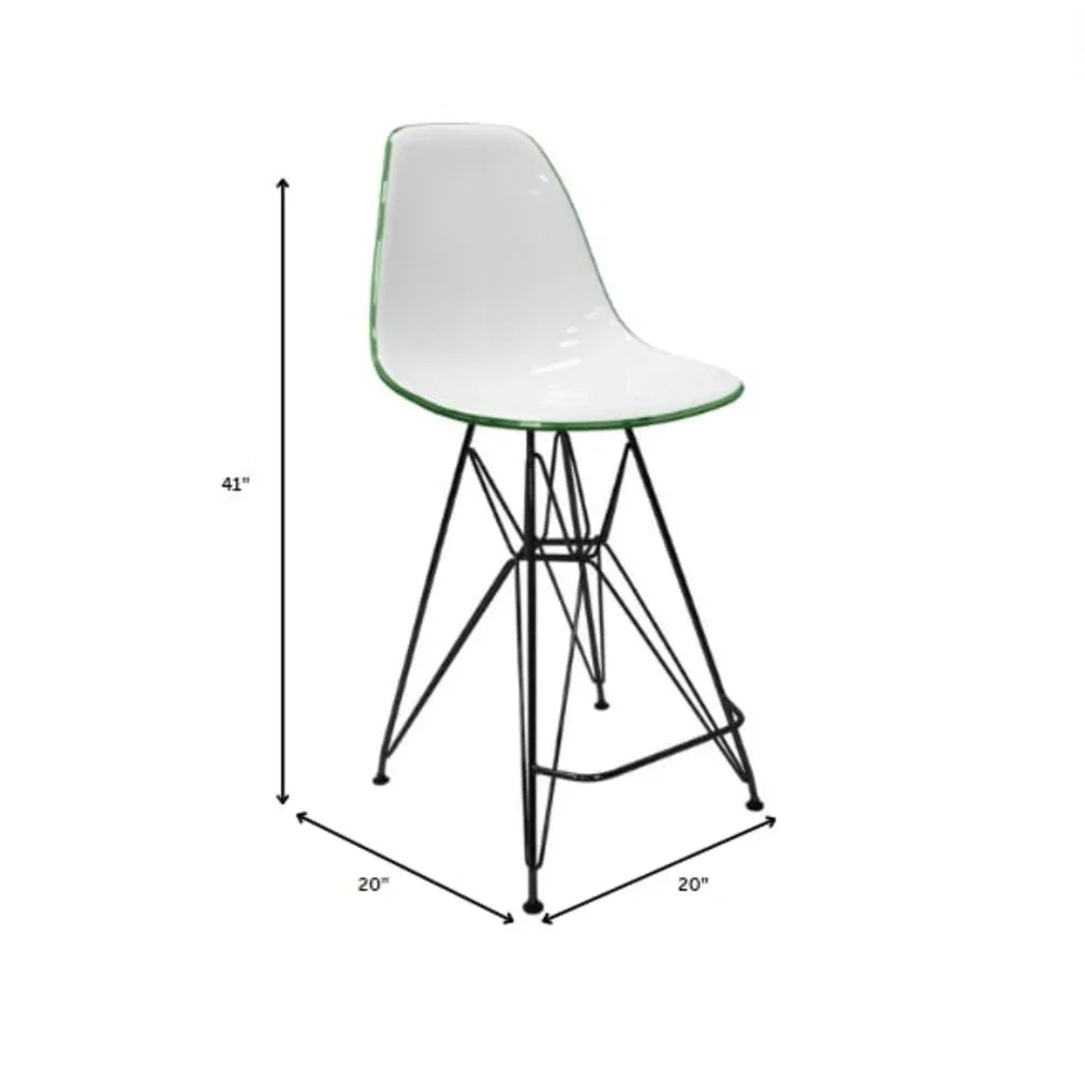 Cresco Modern Acrylic Barstool in Chrome Base for Kitchen and Dining Room - Elax Furniture