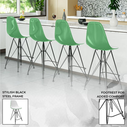 Cresco Modern Acrylic Barstool in Chrome Base for Kitchen and Dining Room - Elax Furniture