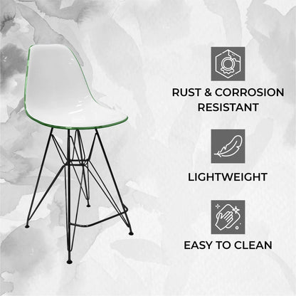 Cresco Modern Acrylic Barstool in Chrome Base for Kitchen and Dining Room - Elax Furniture