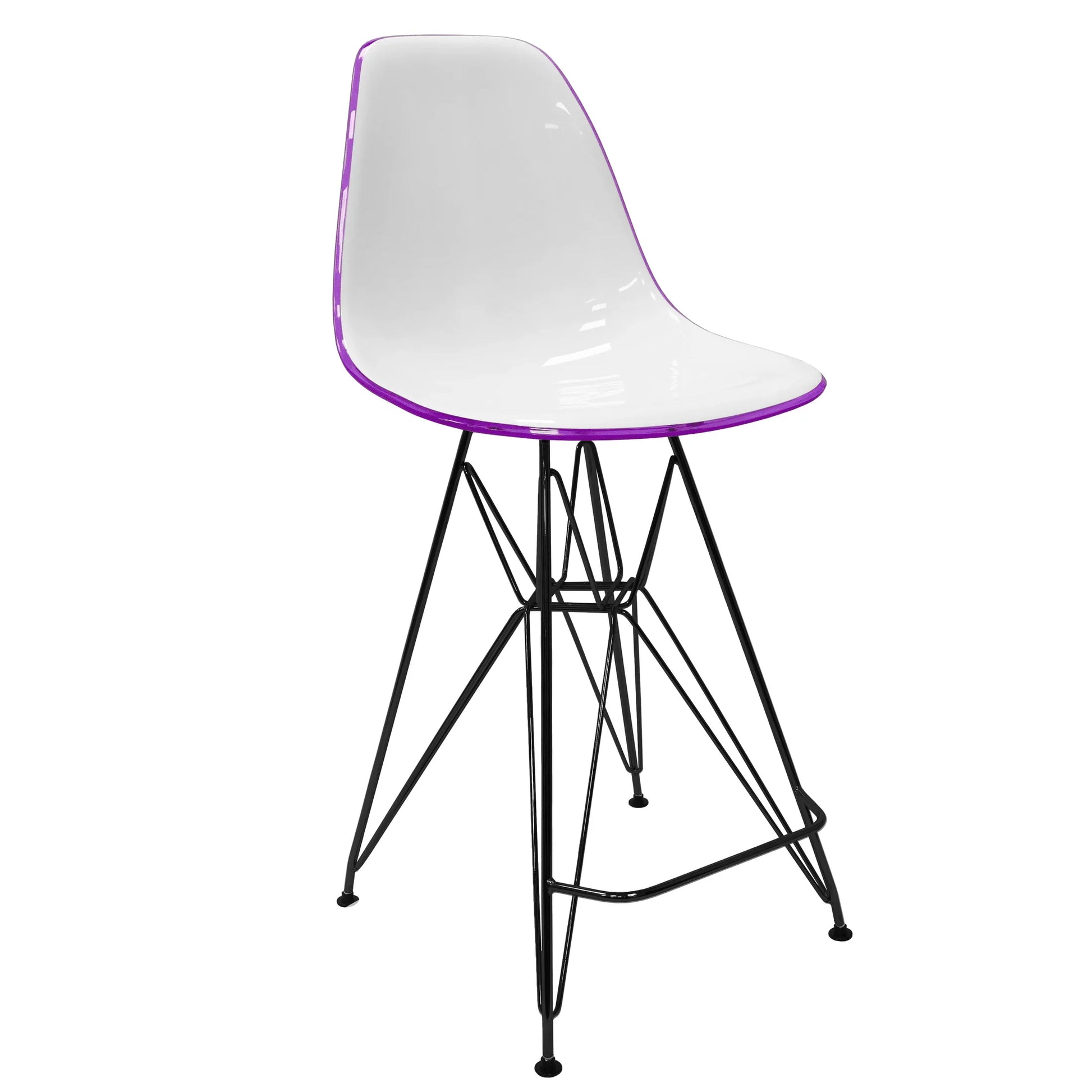 Cresco Modern Acrylic Barstool in Chrome Base for Kitchen and Dining Room - Elax Furniture