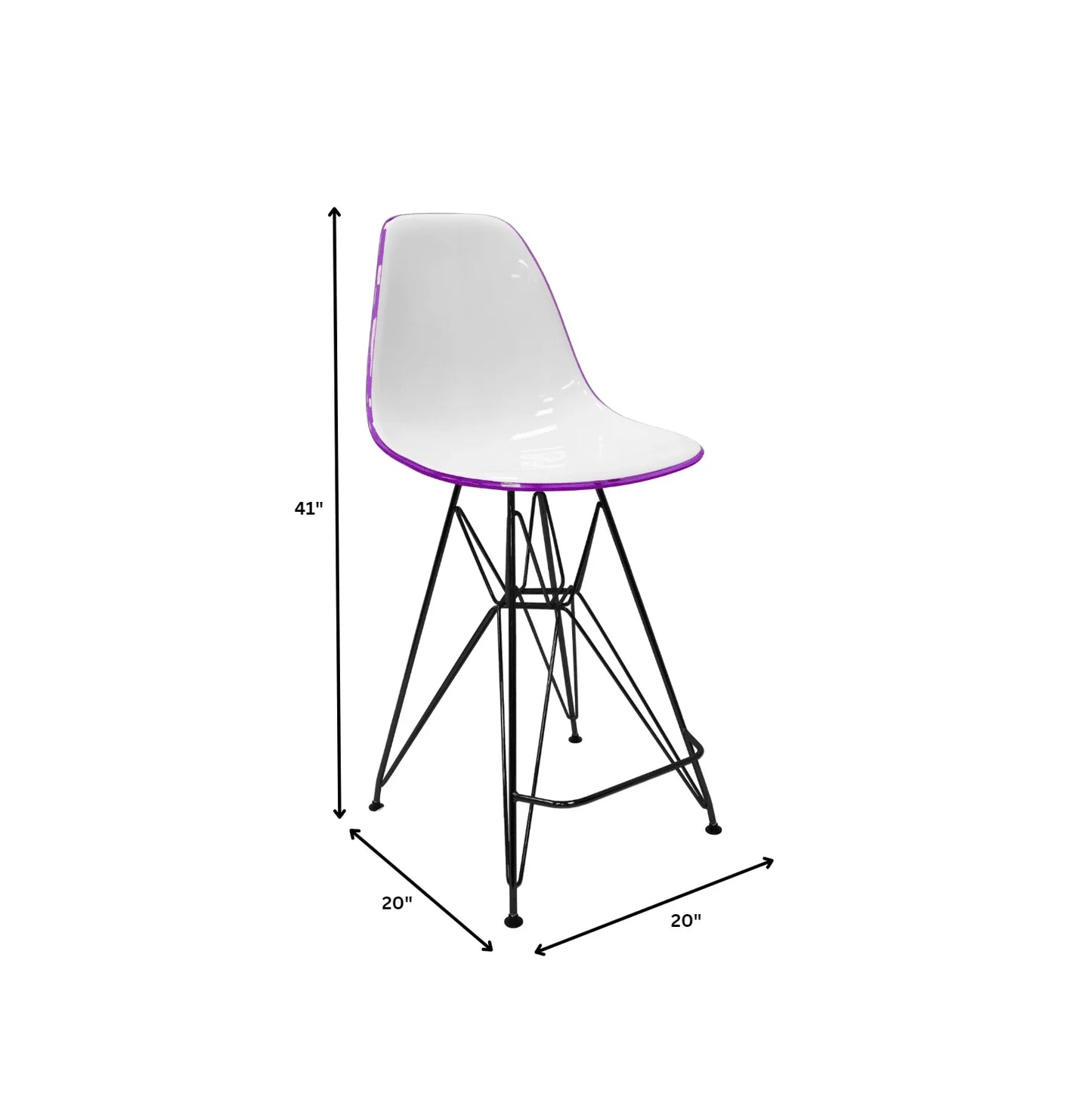 Cresco Modern Acrylic Barstool in Chrome Base for Kitchen and Dining Room - Elax Furniture