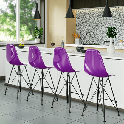 Cresco Modern Acrylic Barstool in Chrome Base for Kitchen and Dining Room - Elax Furniture