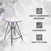 Cresco Modern Acrylic Barstool in Chrome Base for Kitchen and Dining Room - Elax Furniture