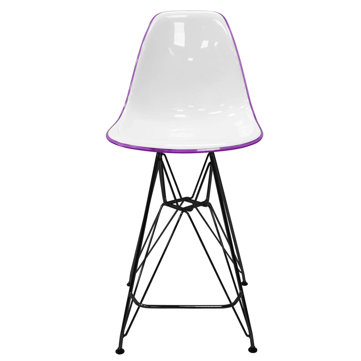 Cresco Modern Acrylic Barstool in Chrome Base for Kitchen and Dining Room - Elax Furniture