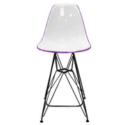 Cresco Modern Acrylic Barstool in Chrome Base for Kitchen and Dining Room - Elax Furniture