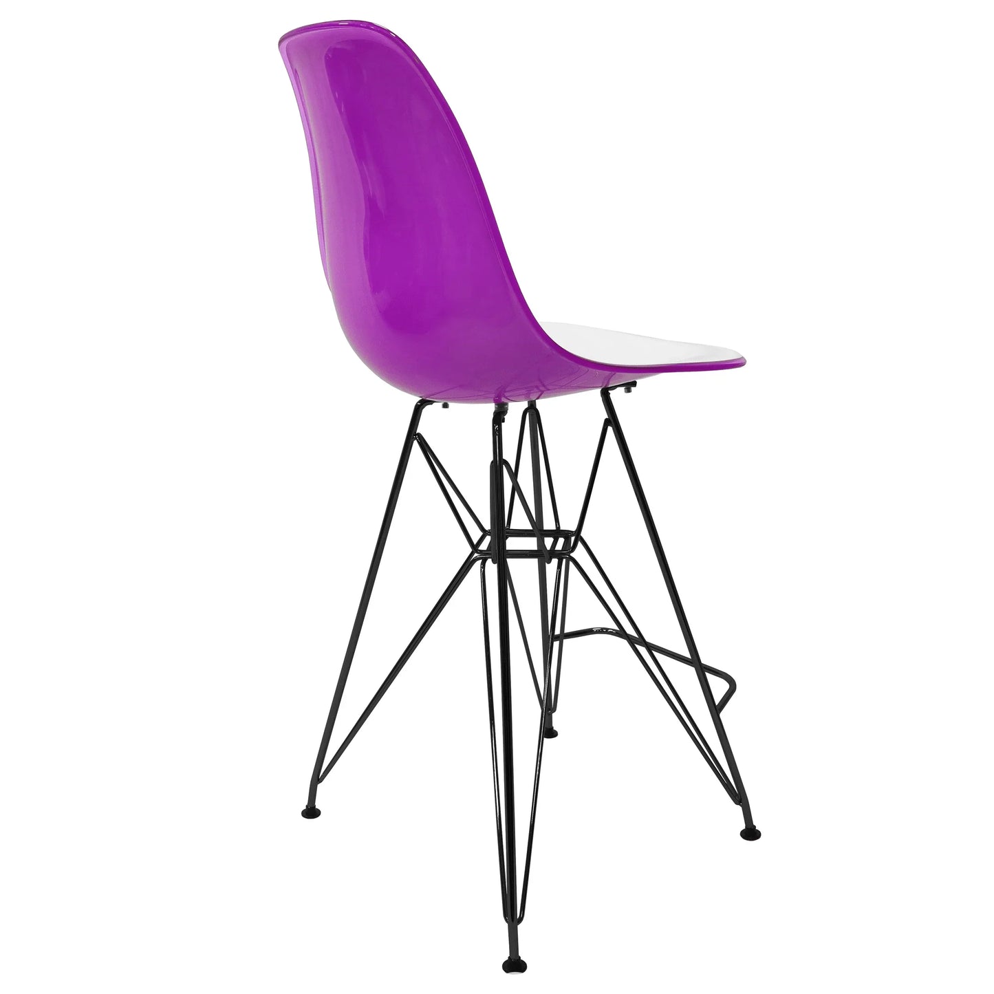 Cresco Modern Acrylic Barstool in Chrome Base for Kitchen and Dining Room - Elax Furniture