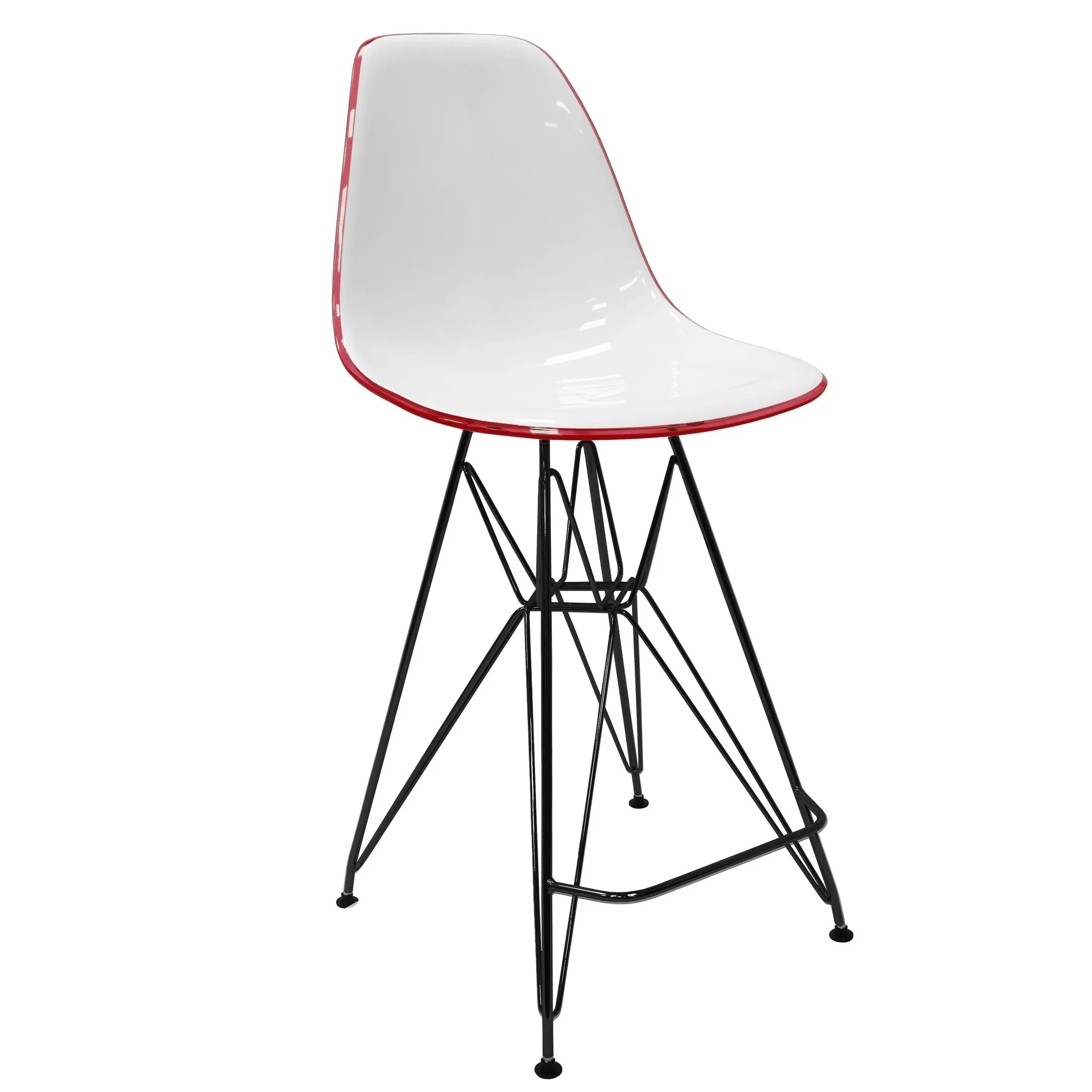 Cresco Modern Acrylic Barstool in Chrome Base for Kitchen and Dining Room - Elax Furniture