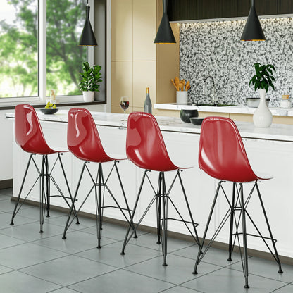 Cresco Modern Acrylic Barstool in Chrome Base for Kitchen and Dining Room - Elax Furniture