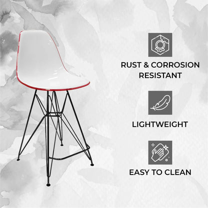 Cresco Modern Acrylic Barstool in Chrome Base for Kitchen and Dining Room - Elax Furniture