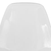 Cresco Modern Dining Side Chair in Curved Back Design with Multiple Base Options: Wood, Acrylic, Chrome & Gold Eiffel Design Stainless Steel Silver Clear Dining Chair Leisuremod