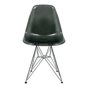 Cresco Modern Dining Side Chair in Curved Back Design with Multiple Base Options: Wood, Acrylic, Chrome & Gold Eiffel Design Stainless Steel Silver Transparent Black Dining Chair Leisuremod