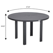 Chelsea 48" Round Outdoor Aluminum Dining Table for Patio - Elax Furniture