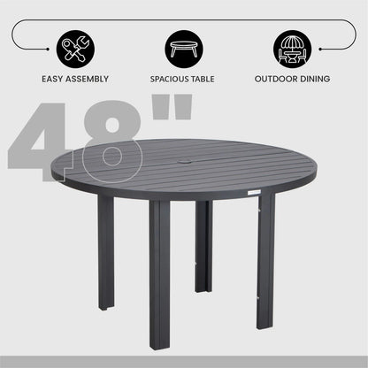 Chelsea 48" Round Outdoor Aluminum Dining Table for Patio - Elax Furniture