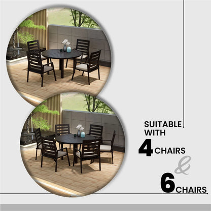 Chelsea 48" Round Outdoor Aluminum Dining Table for Patio - Elax Furniture
