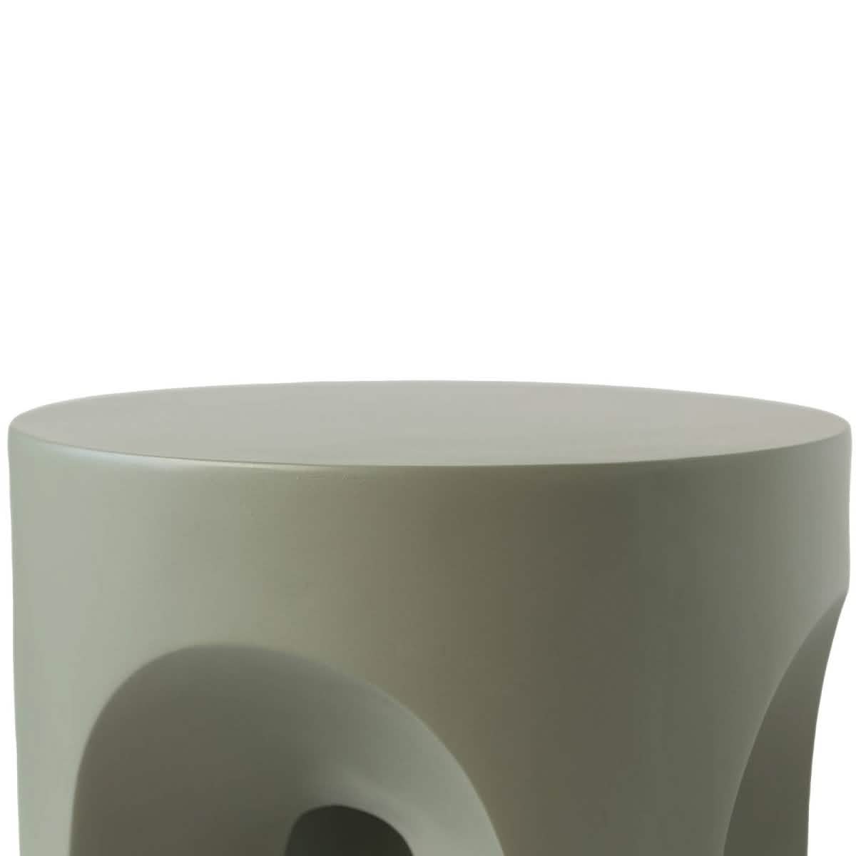 Crus Fiberstone Outdoor Side Table With Arched Base Design Gray Side Table Leisuremod