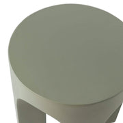Crus Fiberstone Outdoor Side Table With Arched Base Design Gray Side Table Leisuremod