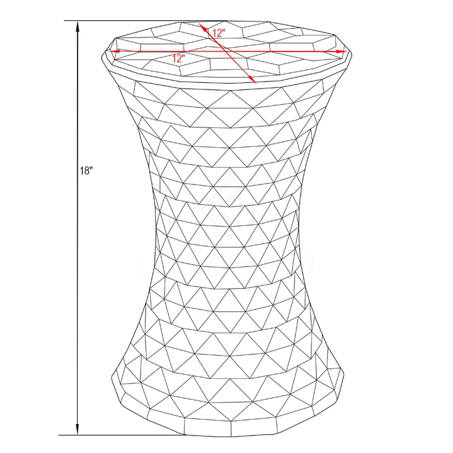 Clio Plastic Side Table with a Diamond Shape Design - Elax Furniture