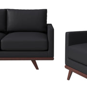 Chester 3-Piece Leather Living Room Sofa Set with Birch Wood Base - Elax Furniture