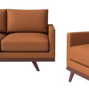 Chester 3-Piece Leather Living Room Sofa Set with Birch Wood Base - Elax Furniture