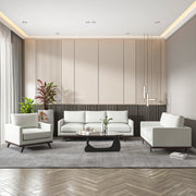 Chester 3-Piece Leather Living Room Sofa Set with Birch Wood Base - Elax Furniture