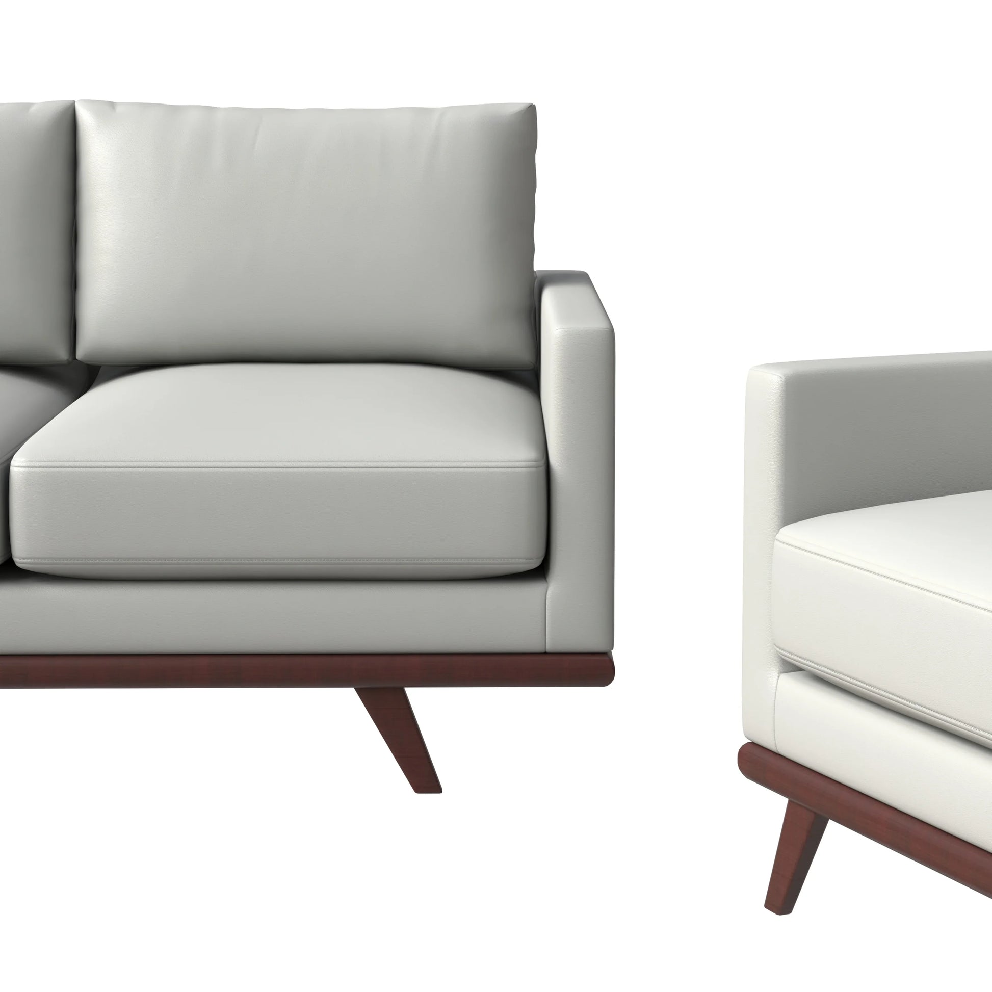 Chester 3-Piece Leather Living Room Sofa Set with Birch Wood Base - Elax Furniture