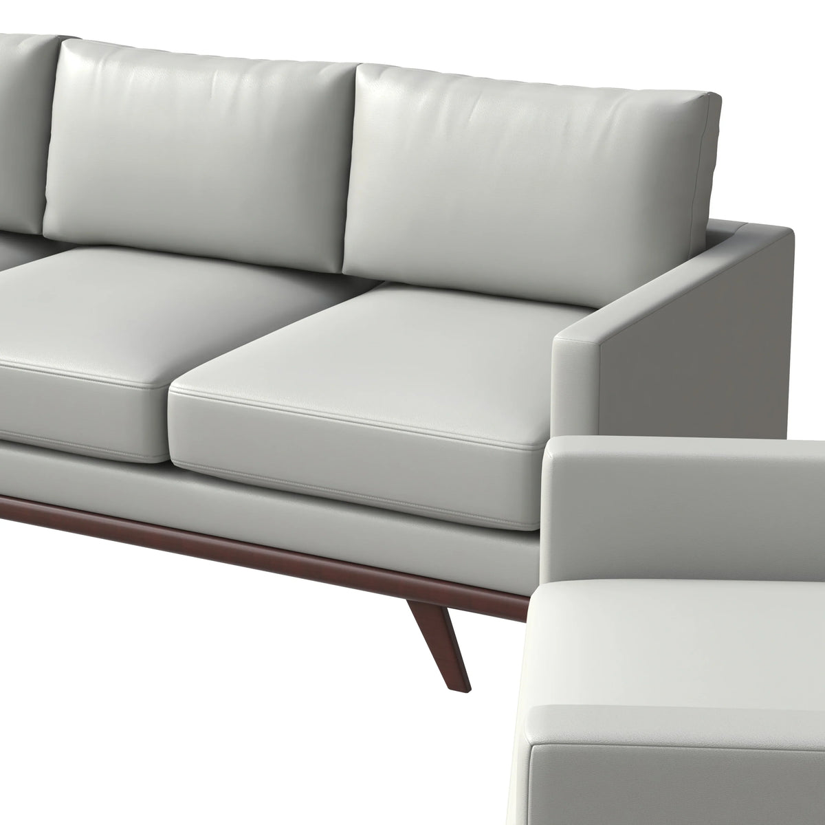 Chester 3-Piece Leather Living Room Sofa Set with Birch Wood Base - Elax Furniture