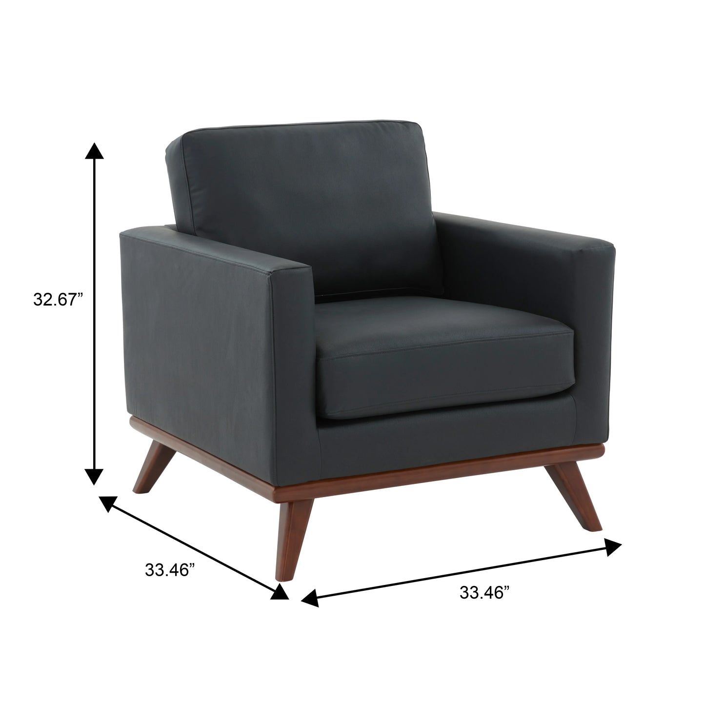 Chester Modern Leather Accent Arm Chair With Birch Wood Base - Elax Furniture