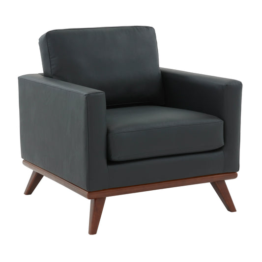 Chester Modern Leather Accent Arm Chair With Birch Wood Base - Elax Furniture