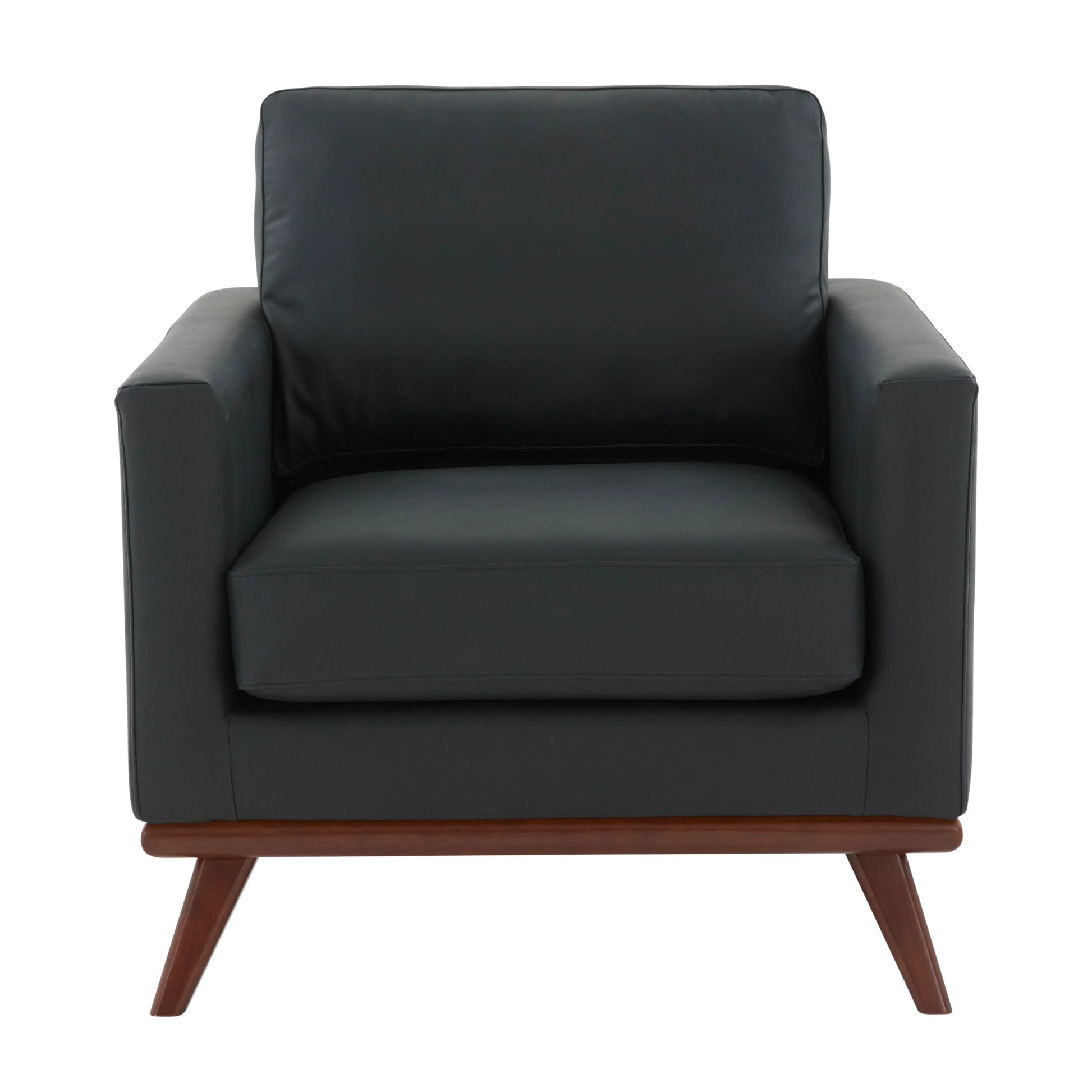 Chester Modern Leather Accent Arm Chair With Birch Wood Base - Elax Furniture