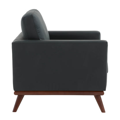 Chester Modern Leather Accent Arm Chair With Birch Wood Base - Elax Furniture