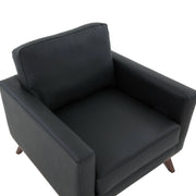 Chester Modern Leather Accent Arm Chair With Birch Wood Base - Elax Furniture