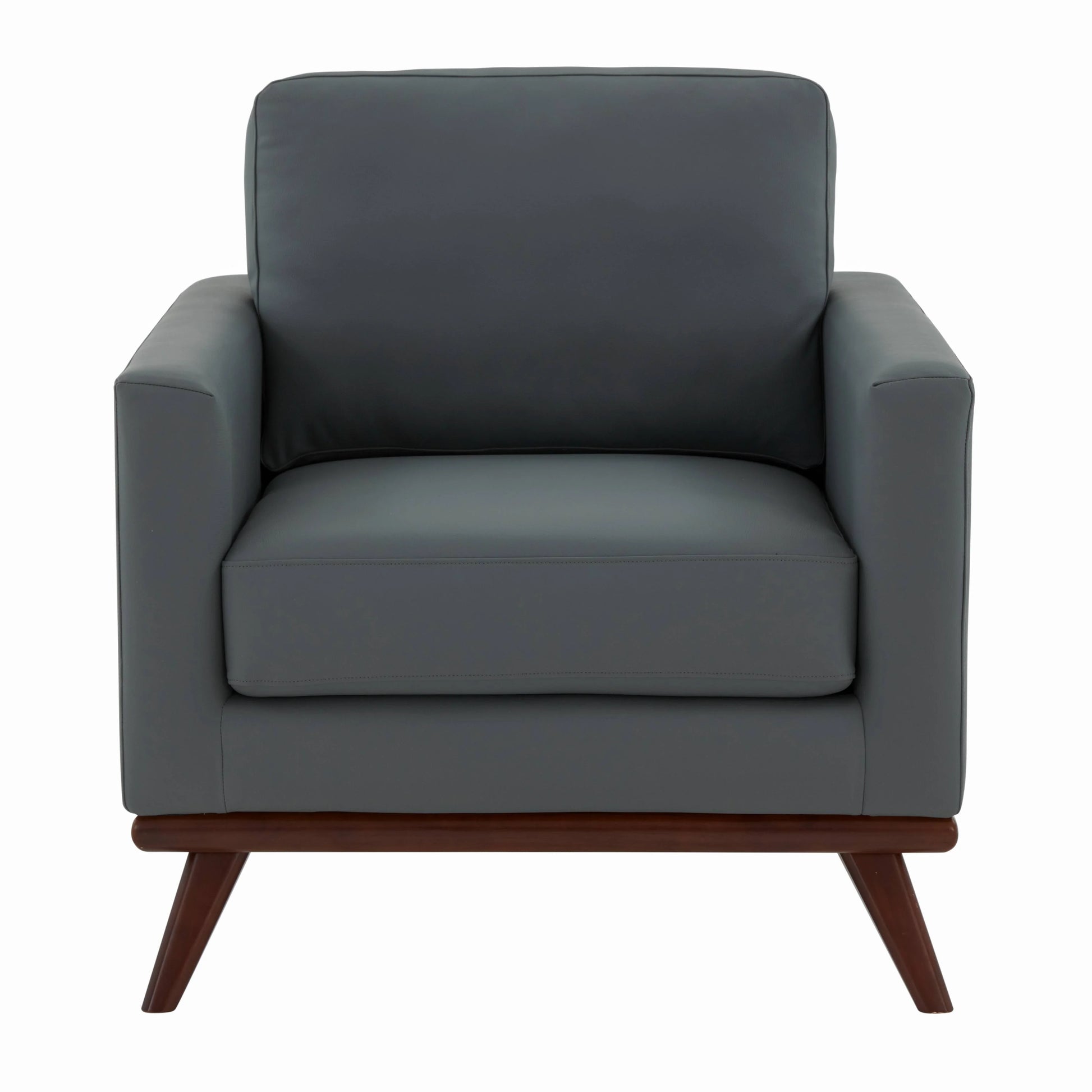 Chester Modern Leather Accent Arm Chair With Birch Wood Base - Elax Furniture